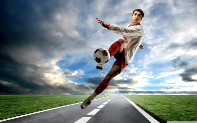 Soccer Player In Action Wallpaper Desktop Background Best