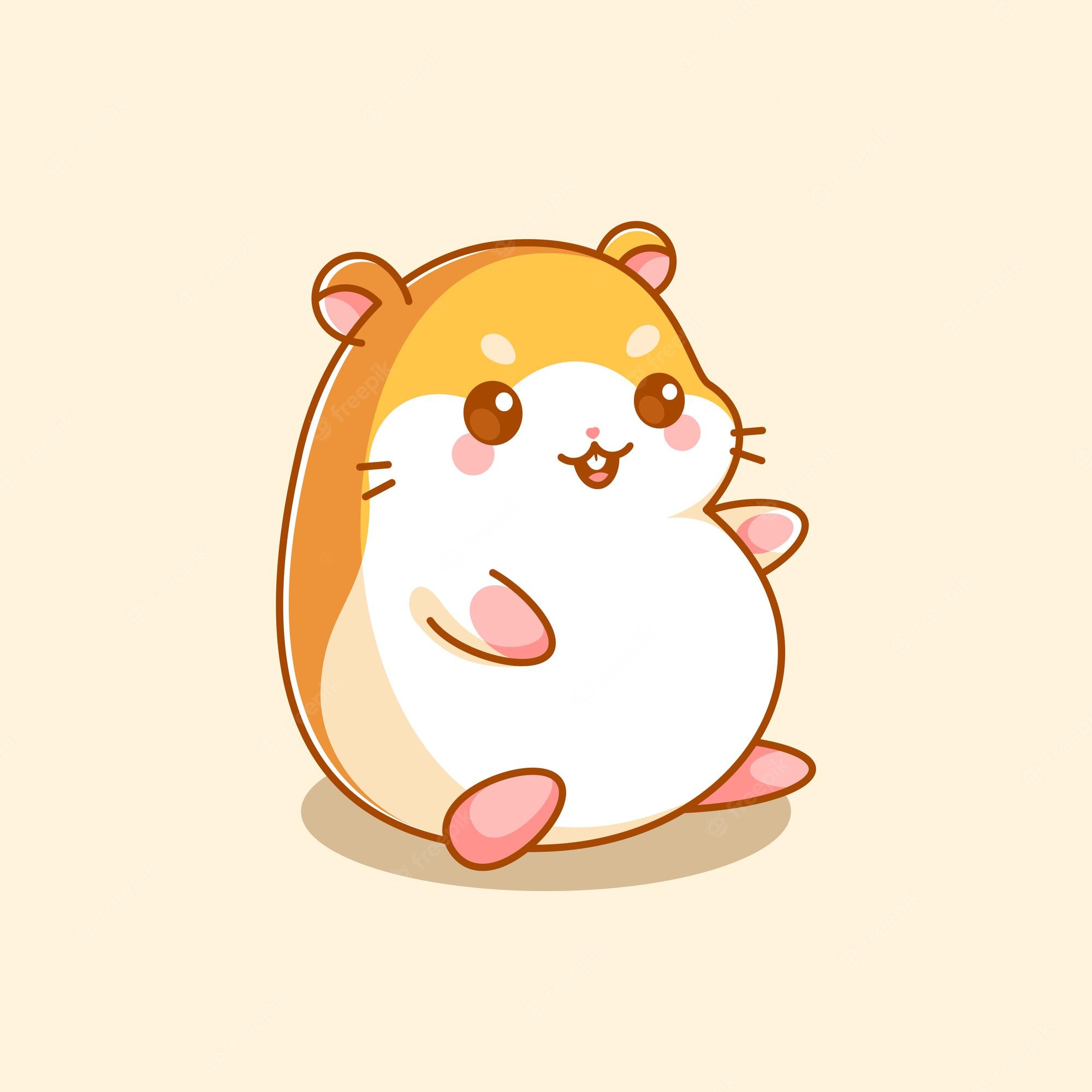 Premium Vector Cute Hamster Sitting And Smiling