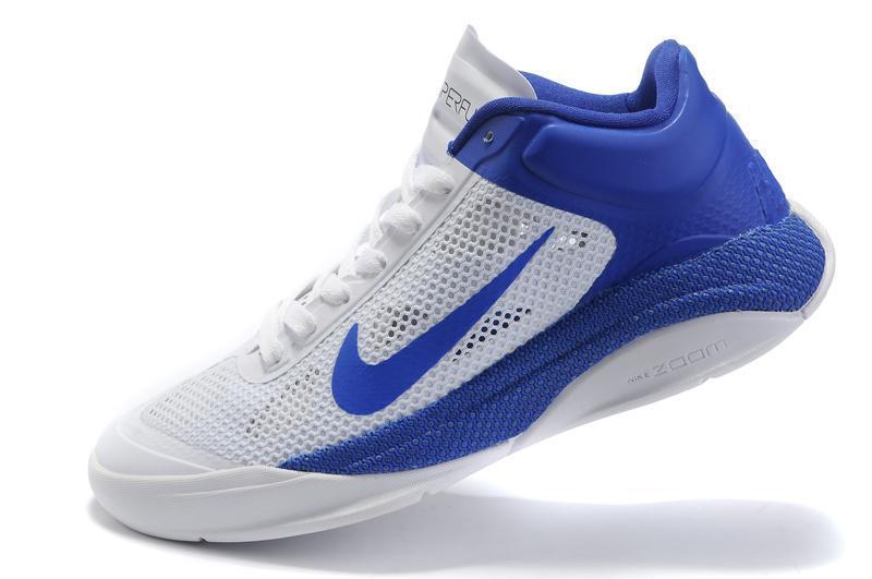 Zoom Hyperfuse Low Cut Basketball Shoes In Blue And White