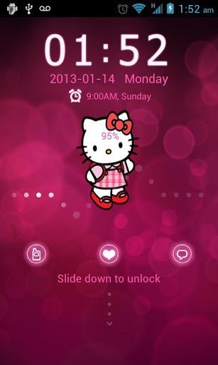 Bigger Cute Hello Kitty Lockscreen For Android Screenshot