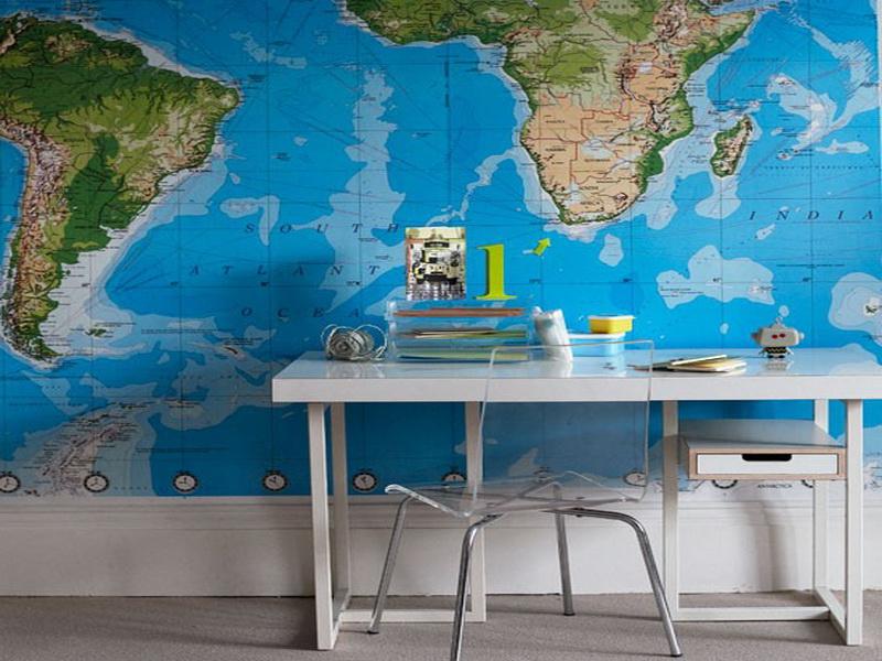 World Map Wallpaper For Study Room Walls Your Dream Home