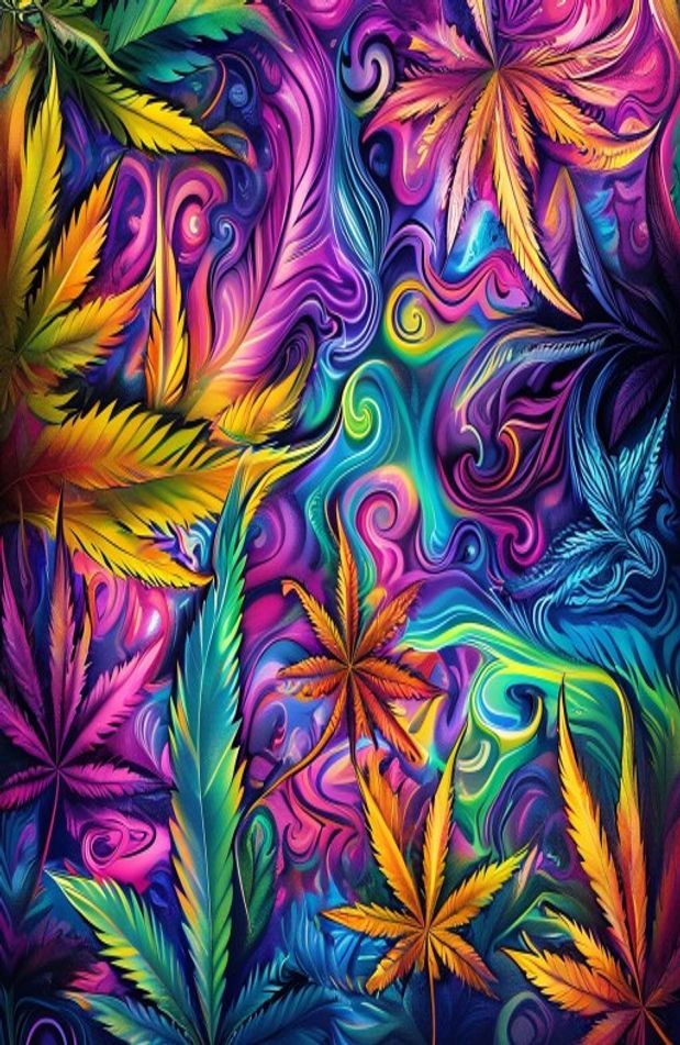 Psychedelic Weed Wallpaper