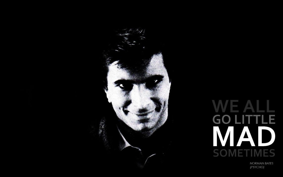 Quotes Psycho Grayscale Alfred Hitchcock Anthony Perkins Norman