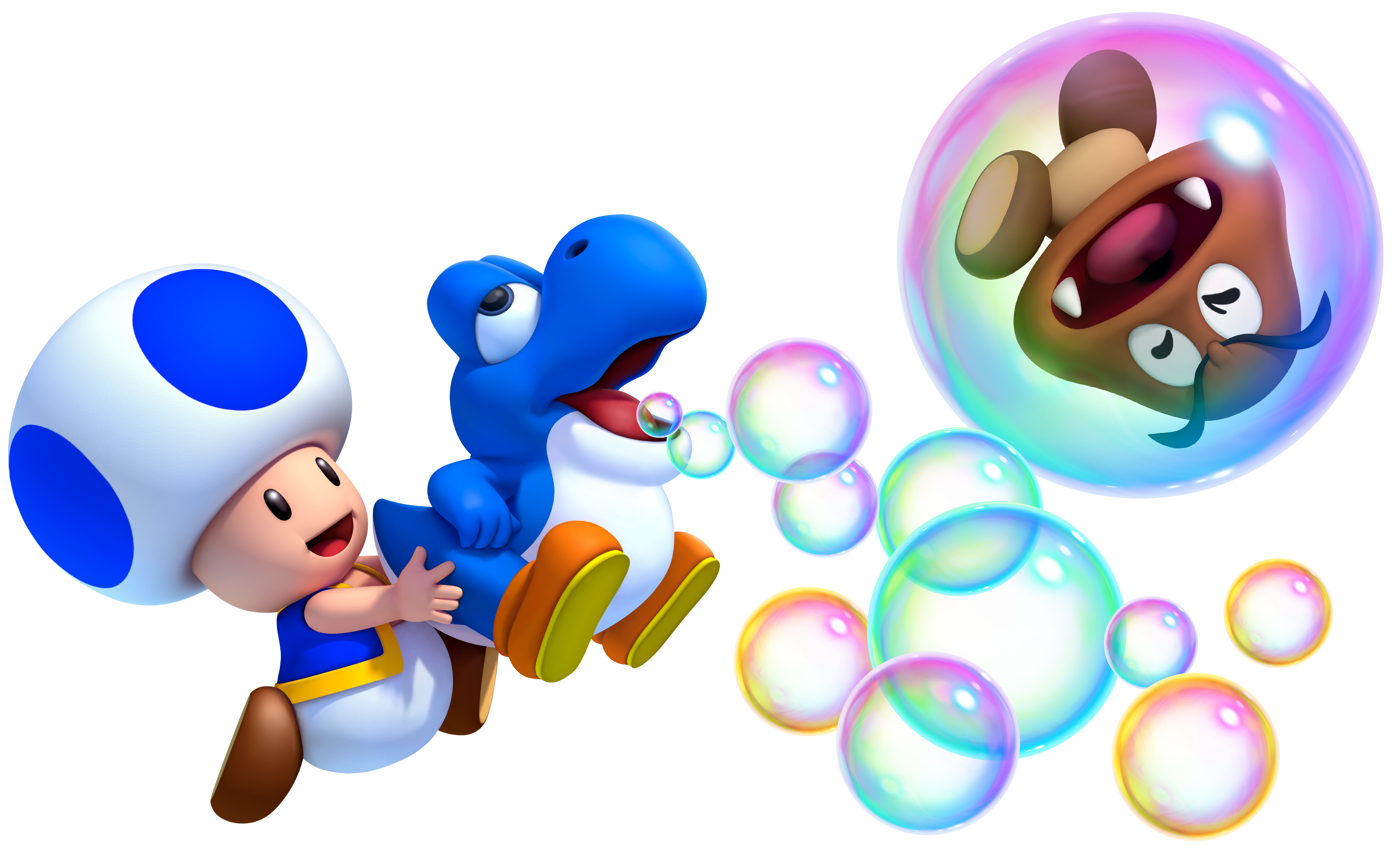 Mario Image Toad And Blue Baby Yoshi HD Wallpaper Background