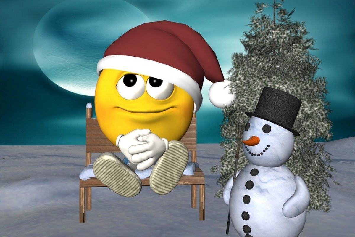 Christmas Smiley Emoticon Navidad Snowman Wallpaper