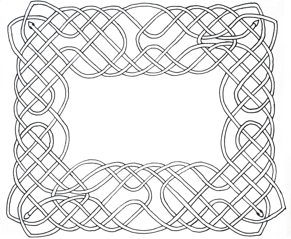 Celtic Knot Border Line Art By Piratelotus Stock