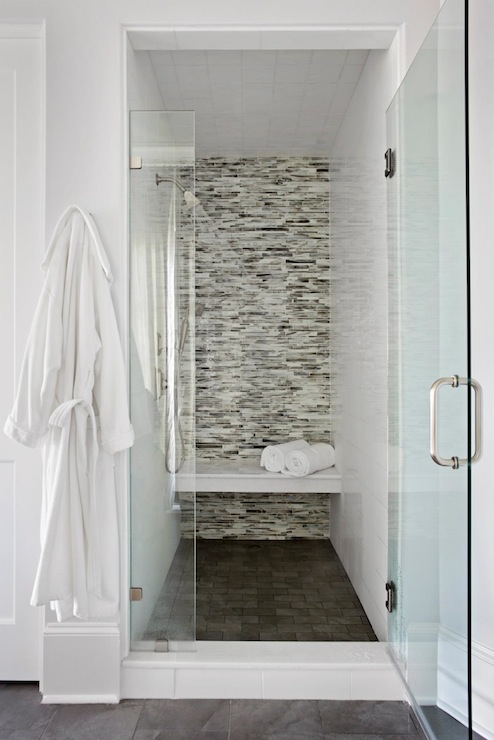 Mosaic Glass Tile Shower Surround Contemporary Bathroom Tri Traci