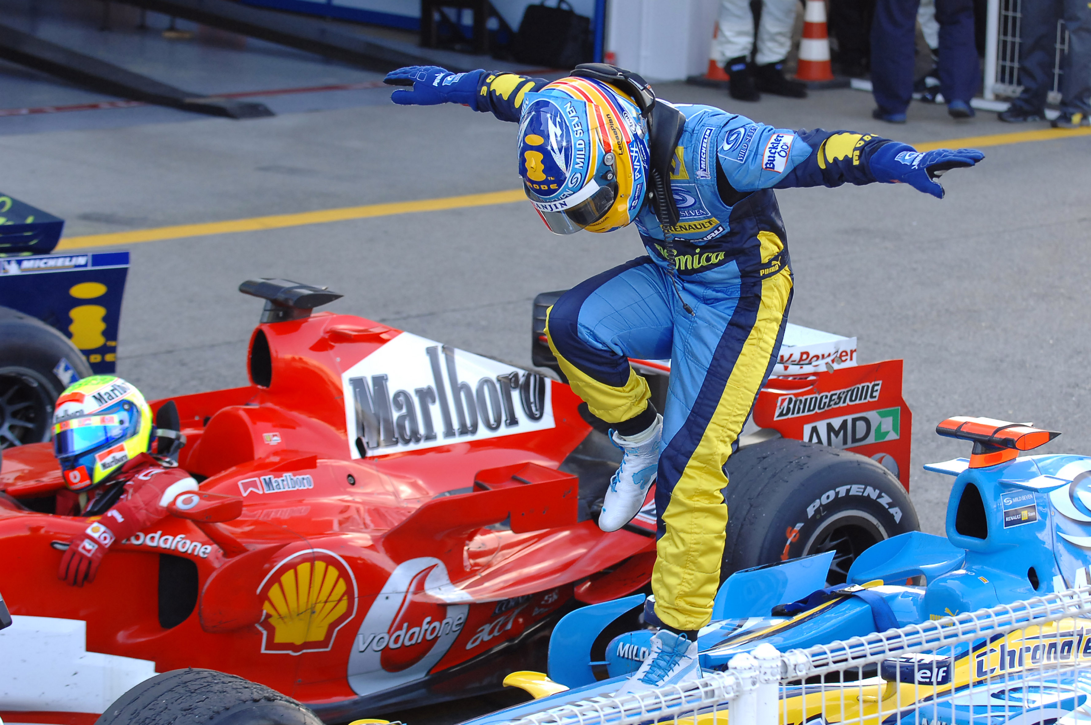 Fernando Alonso Jump Formula One Hd Wallpaper Of Sport Health