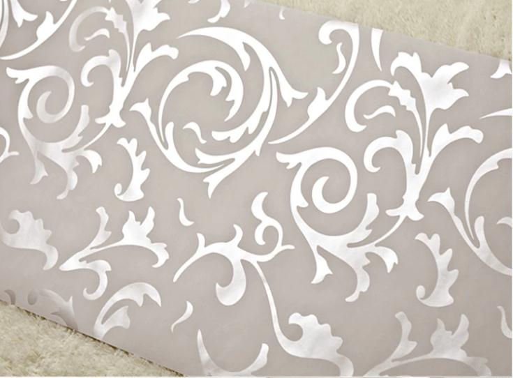 Modern Victorian Flocking Velvet Textured Damask Wallpaper Roll Silver
