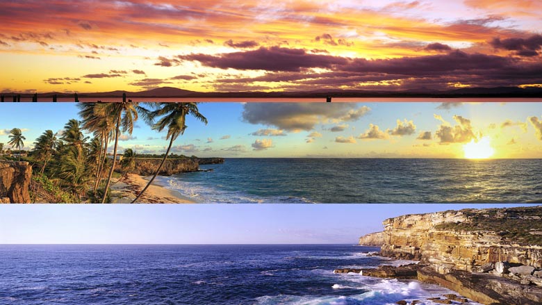 Desktop Fun Beaches Panoramic theme for Windows 8RT dual monitor