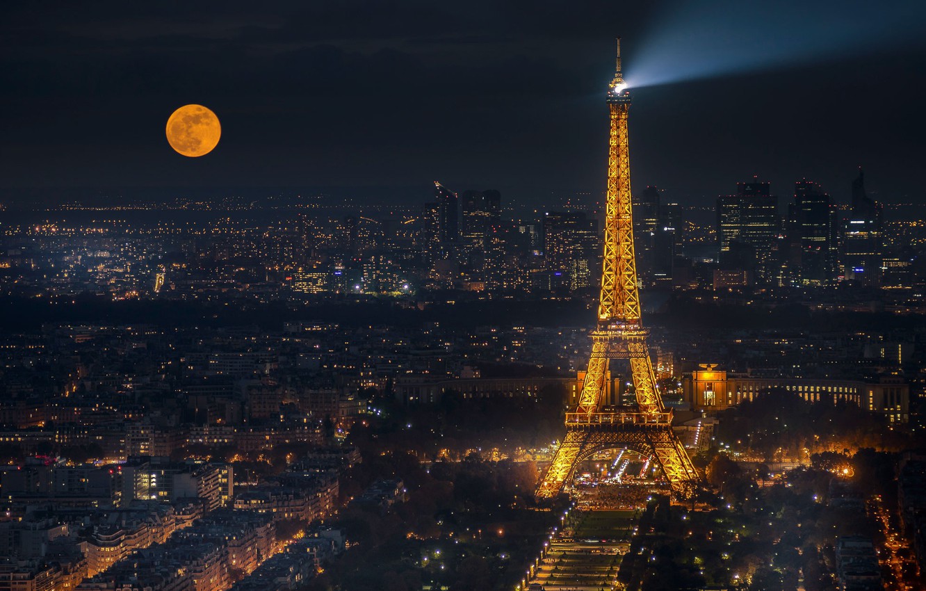 Torre Eiffel A Noite HD Wallpaper Background