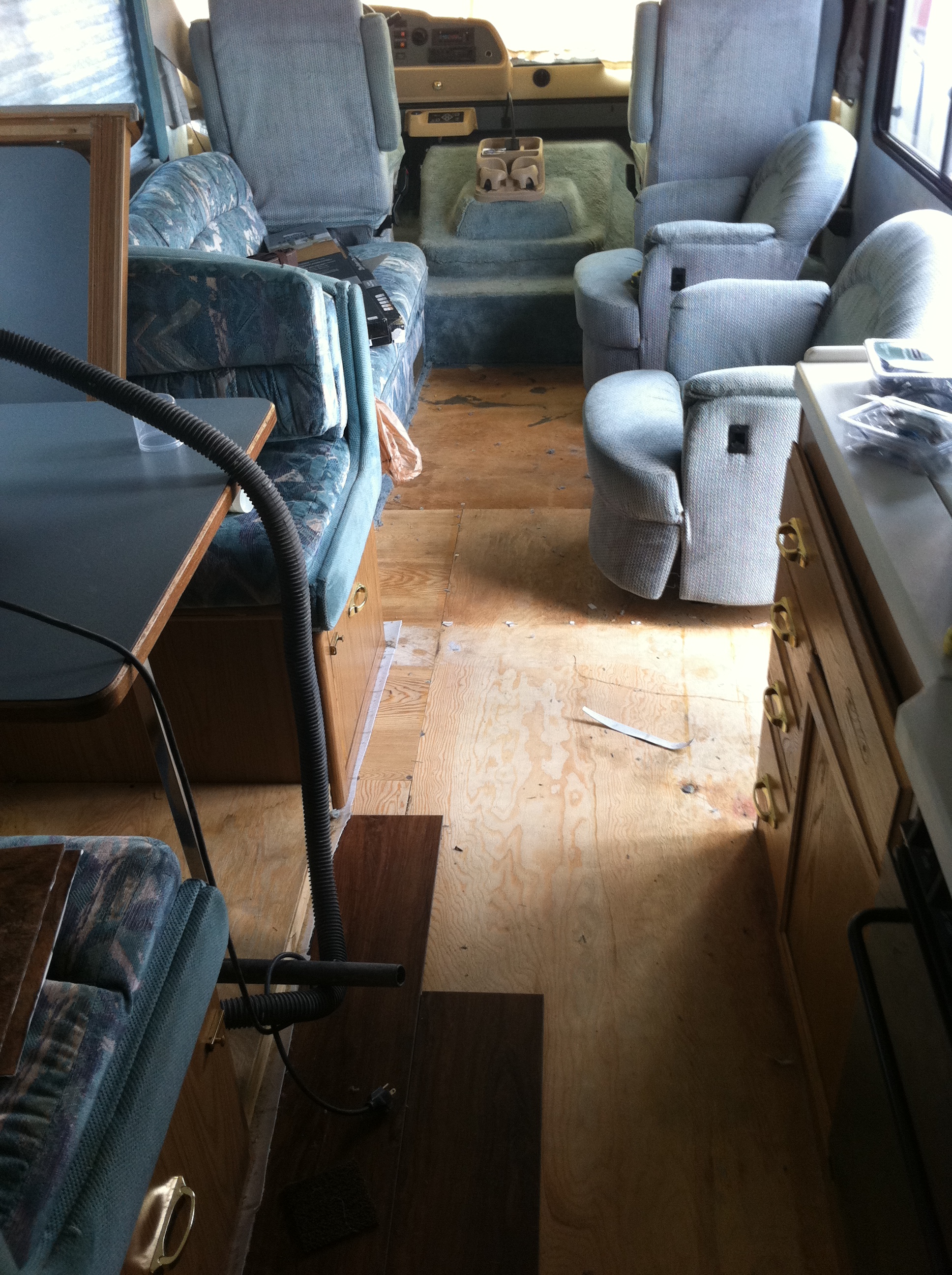 Day 1 Demo of carpet prep walls for paint