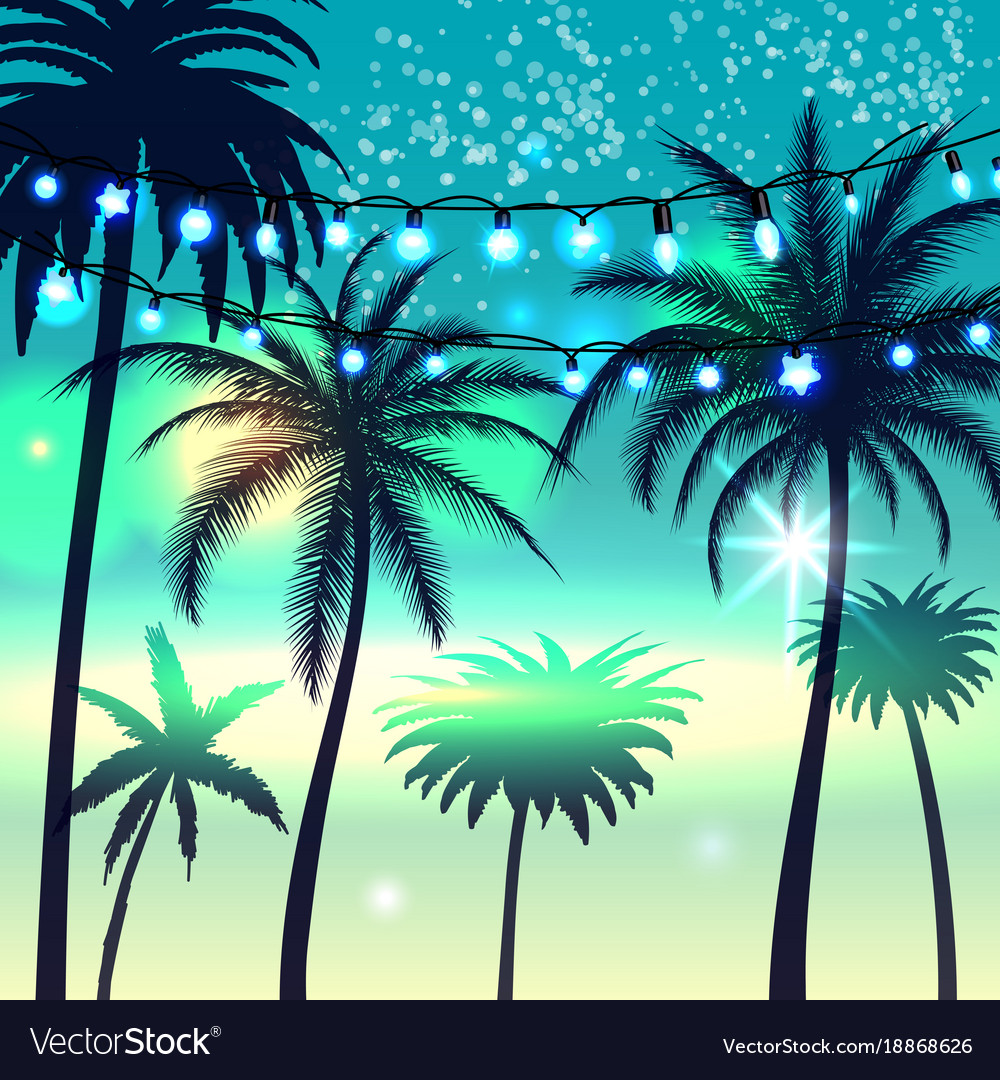 Summer Background With Palm Trees Royalty Vector Image
