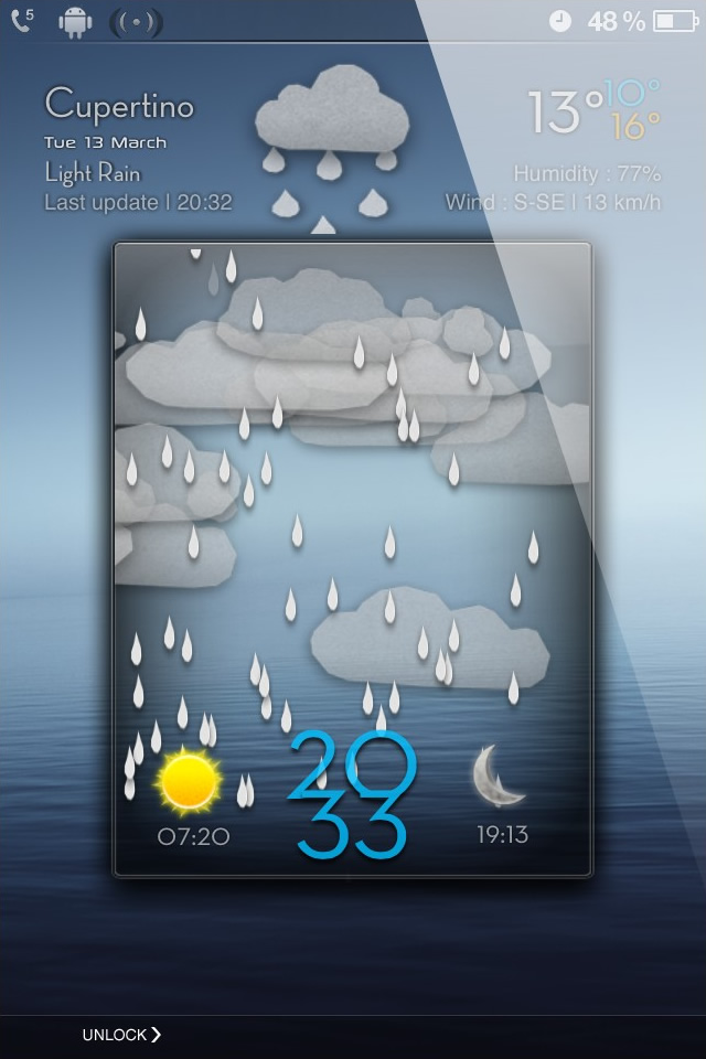 LS CardBoard Animated Weather iPhone 4S theme   Abstract iPhone Themes