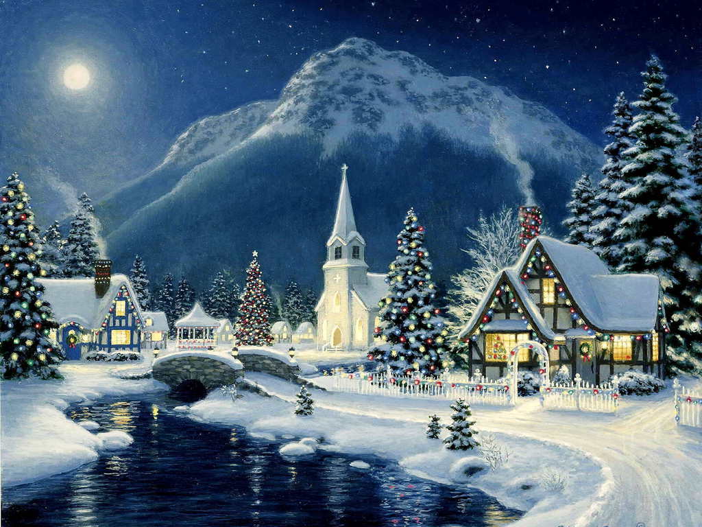 Beautiful Christmas Scene Wallpaper