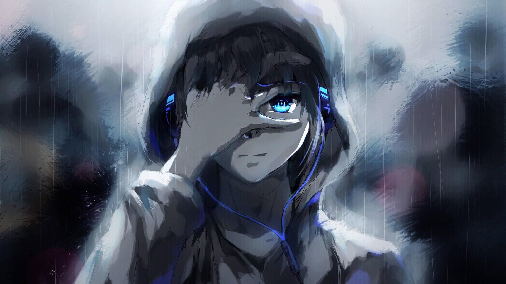 Anime Boy Gaming With Blue Eyed Girl Wallpaper