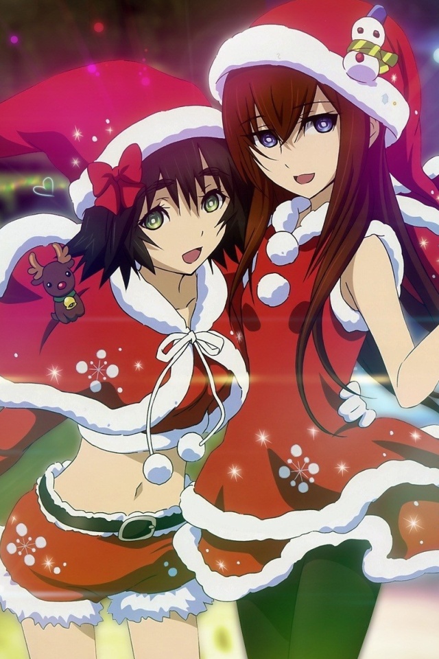 Christmas Anime Wallpaper Steins Gate iPhone