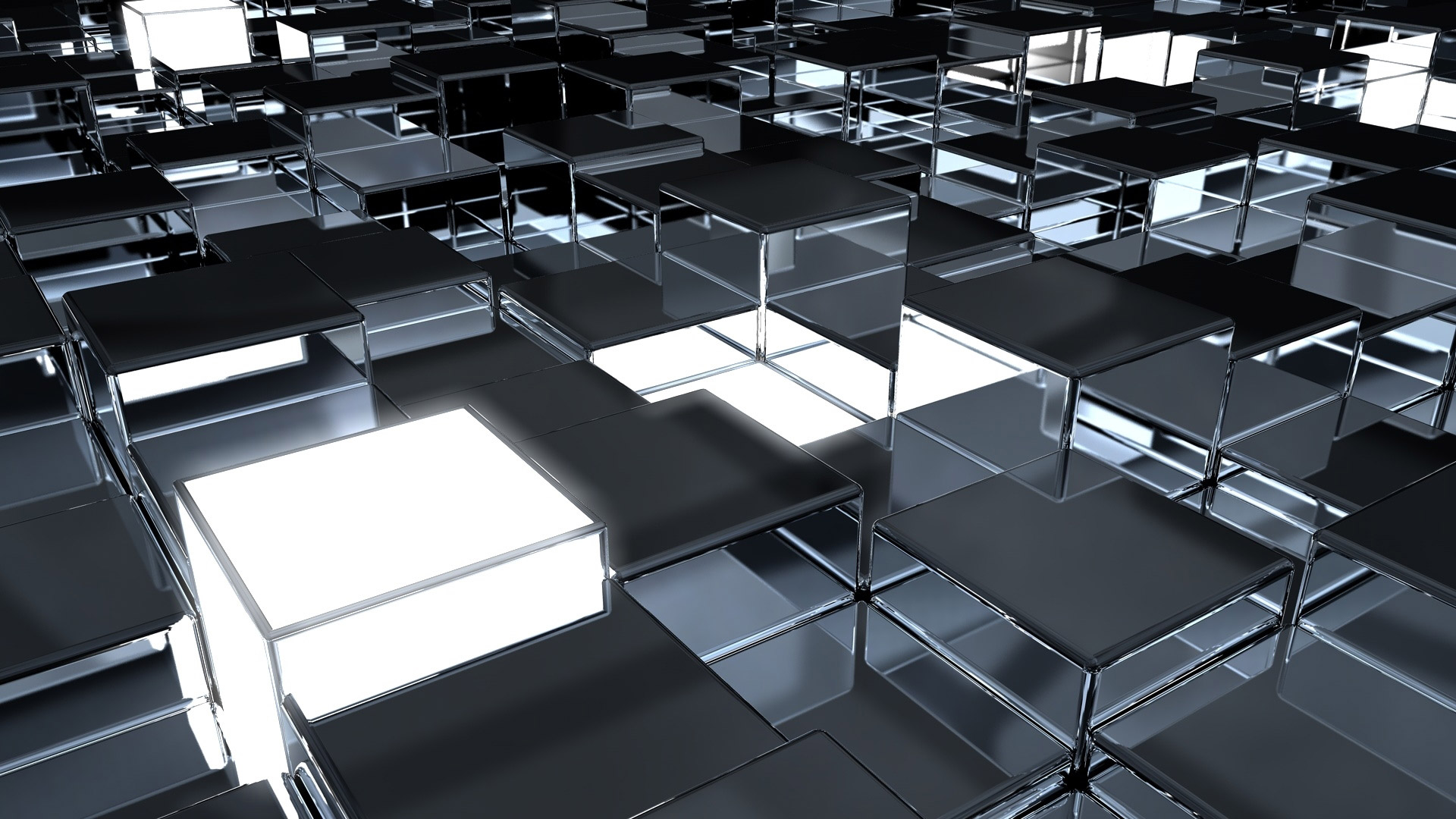 Cubes Surface Metal Reflection HD Wallpaper Wallpaper55
