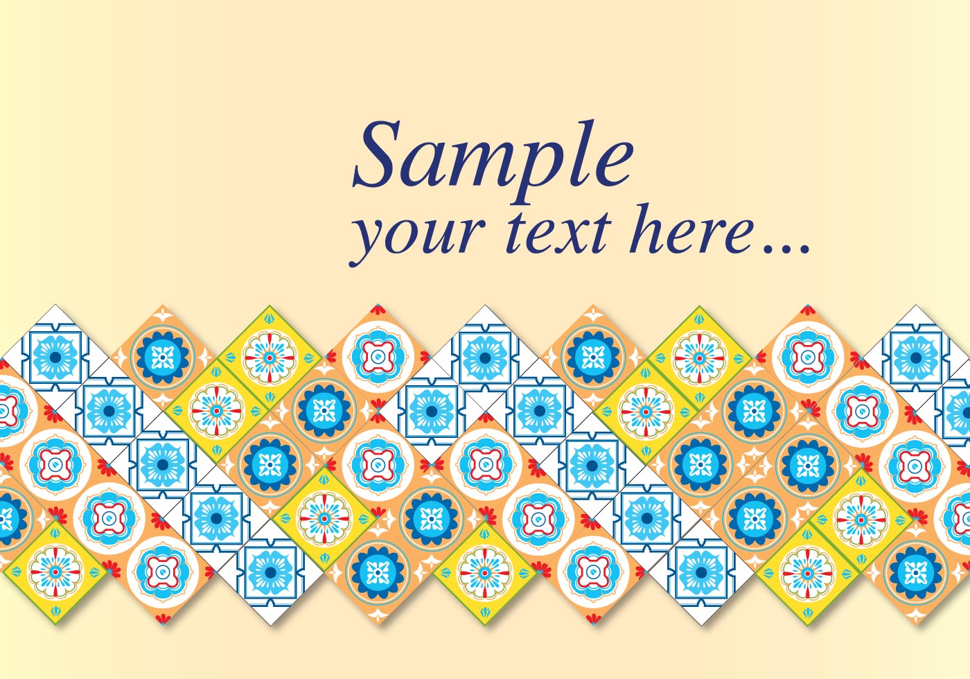 Free Download Mexican Tile Design Wall Pattern Stencil Multiple Sizes 