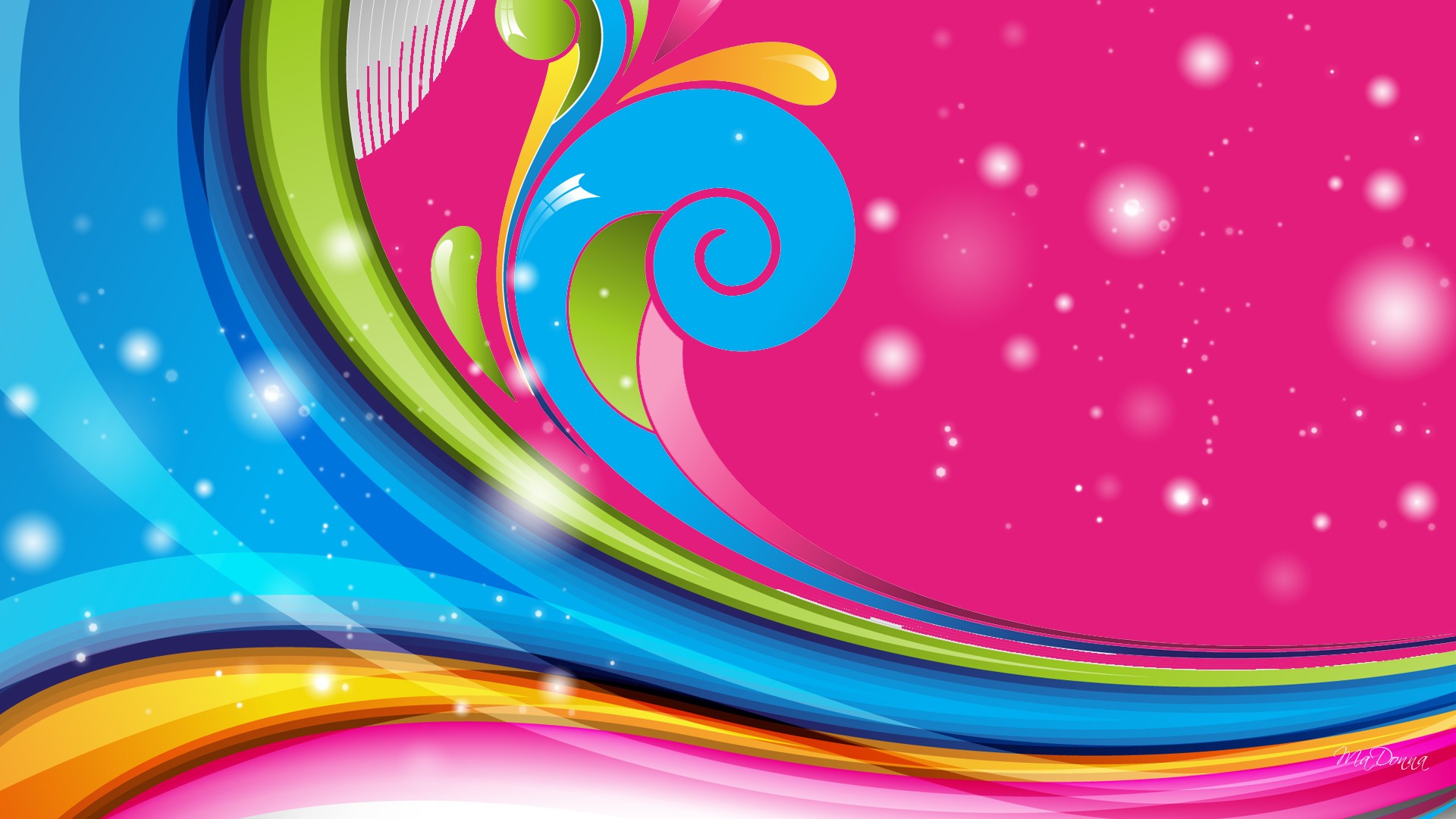 Rainbow Color Swirl Wallpaper