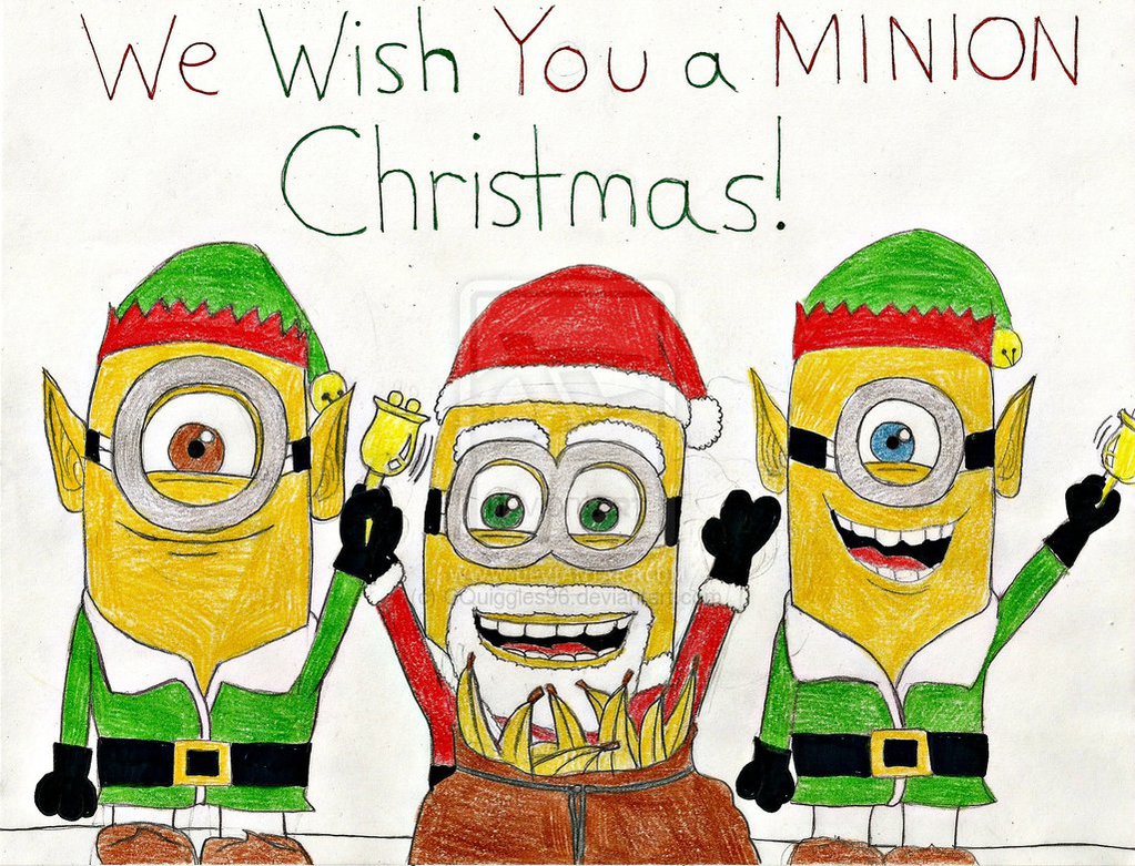 Minion Christmas Card Coloring S