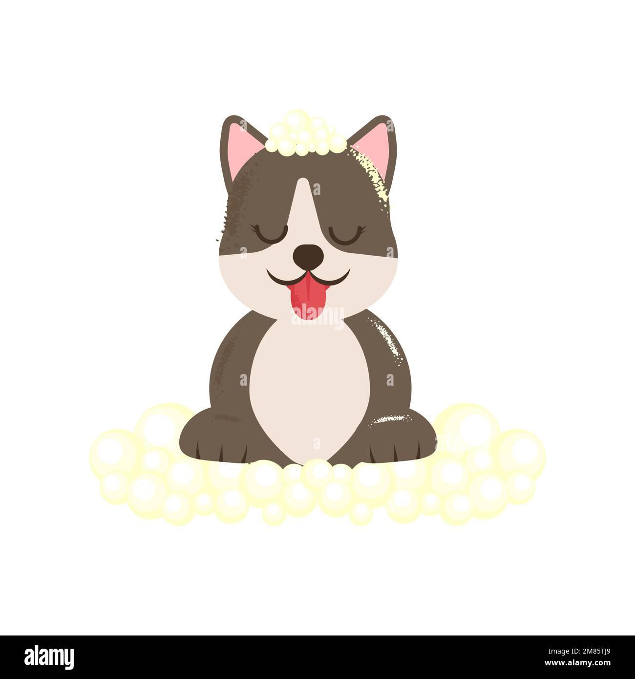 Bathing Puppy Stock Vector Image