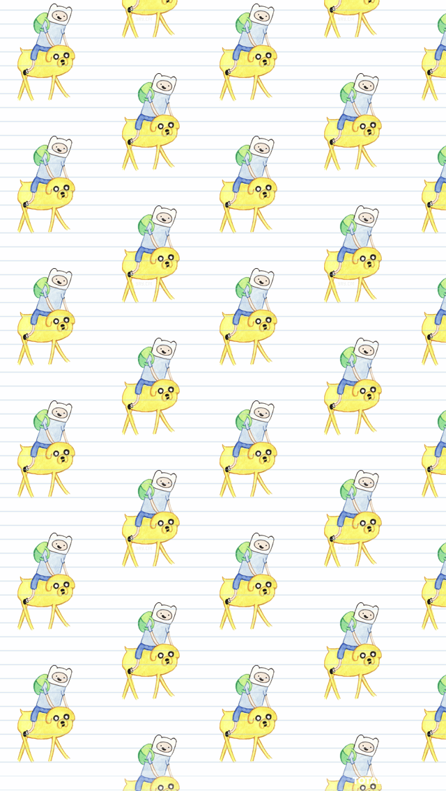 Adventure Time Lined Paper iPhone Wallpaper Cartoon