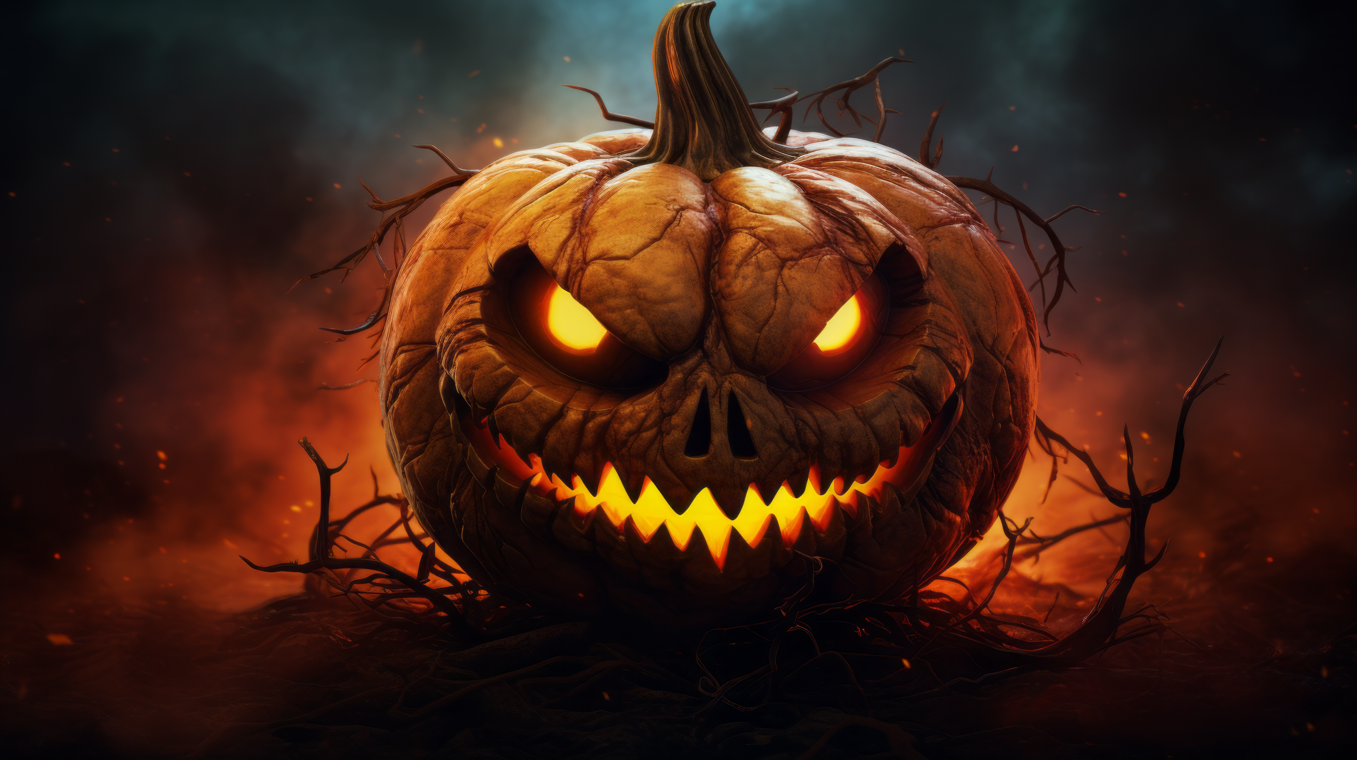 Halloween Pumpkinhead HD Wallpaper Spooky Glow And Fiery