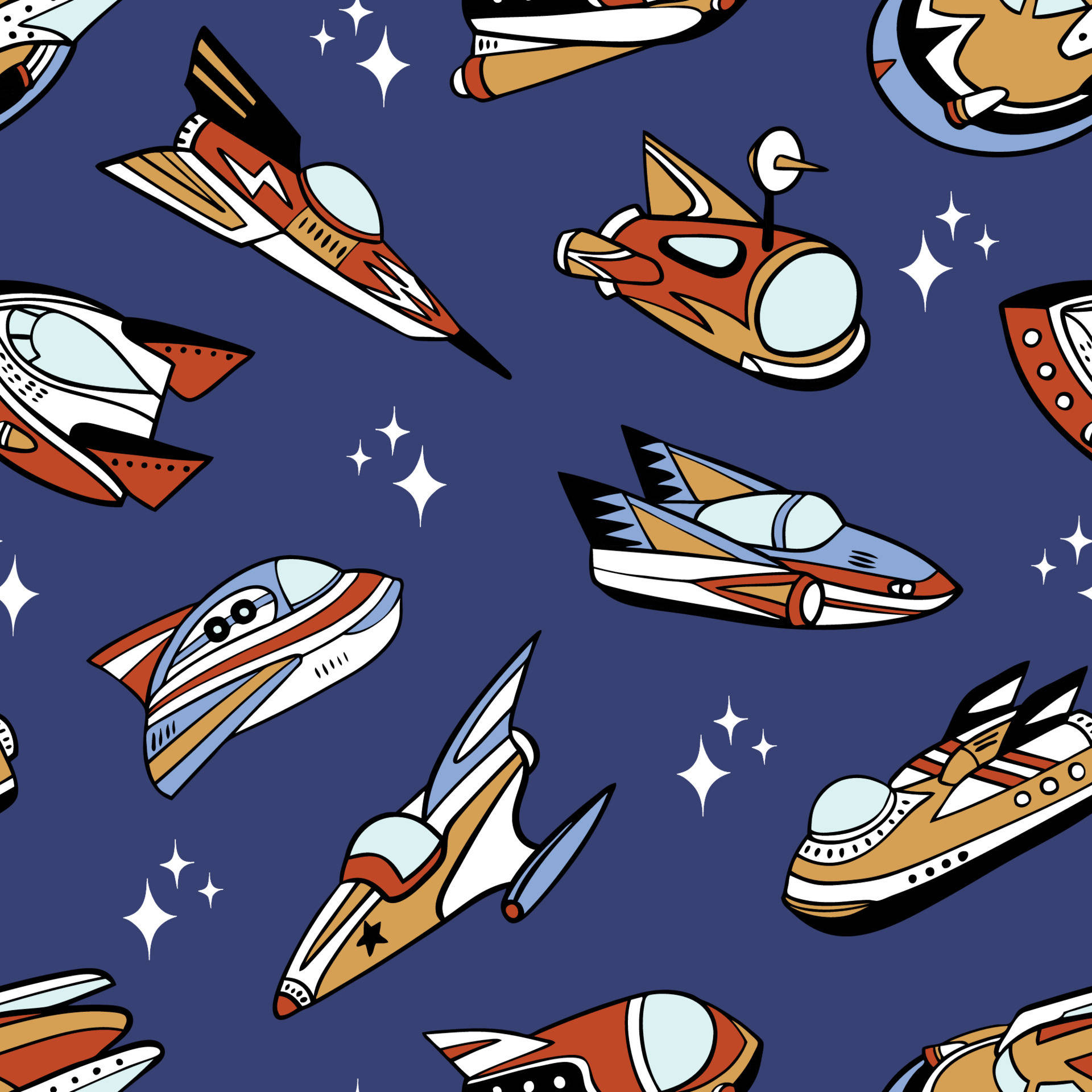 Retro Space Wallpaper