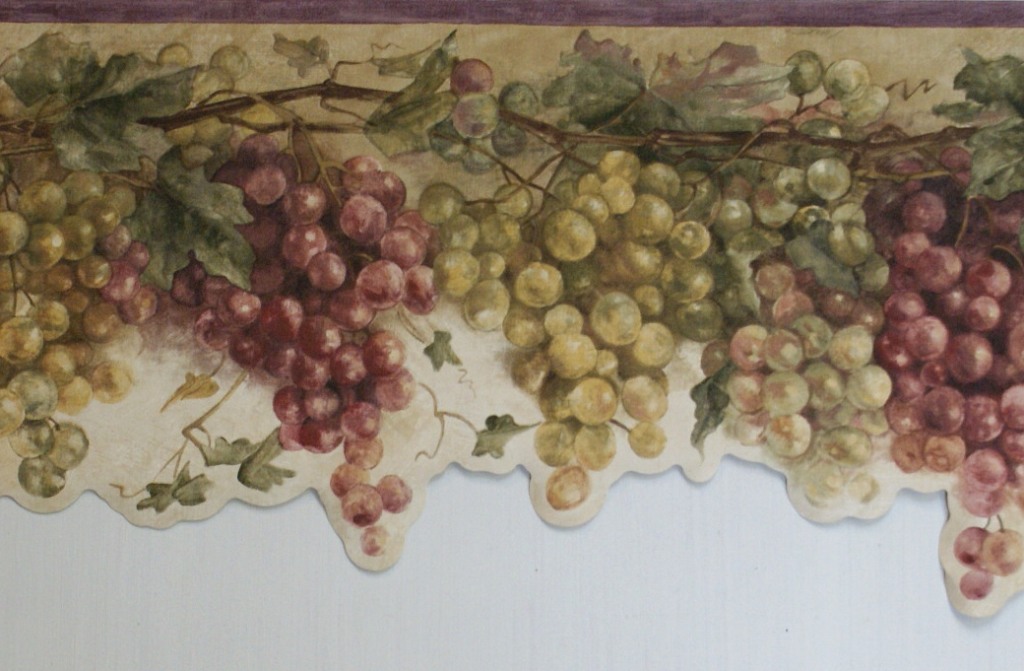 Grape Wallpaper Border Grasscloth