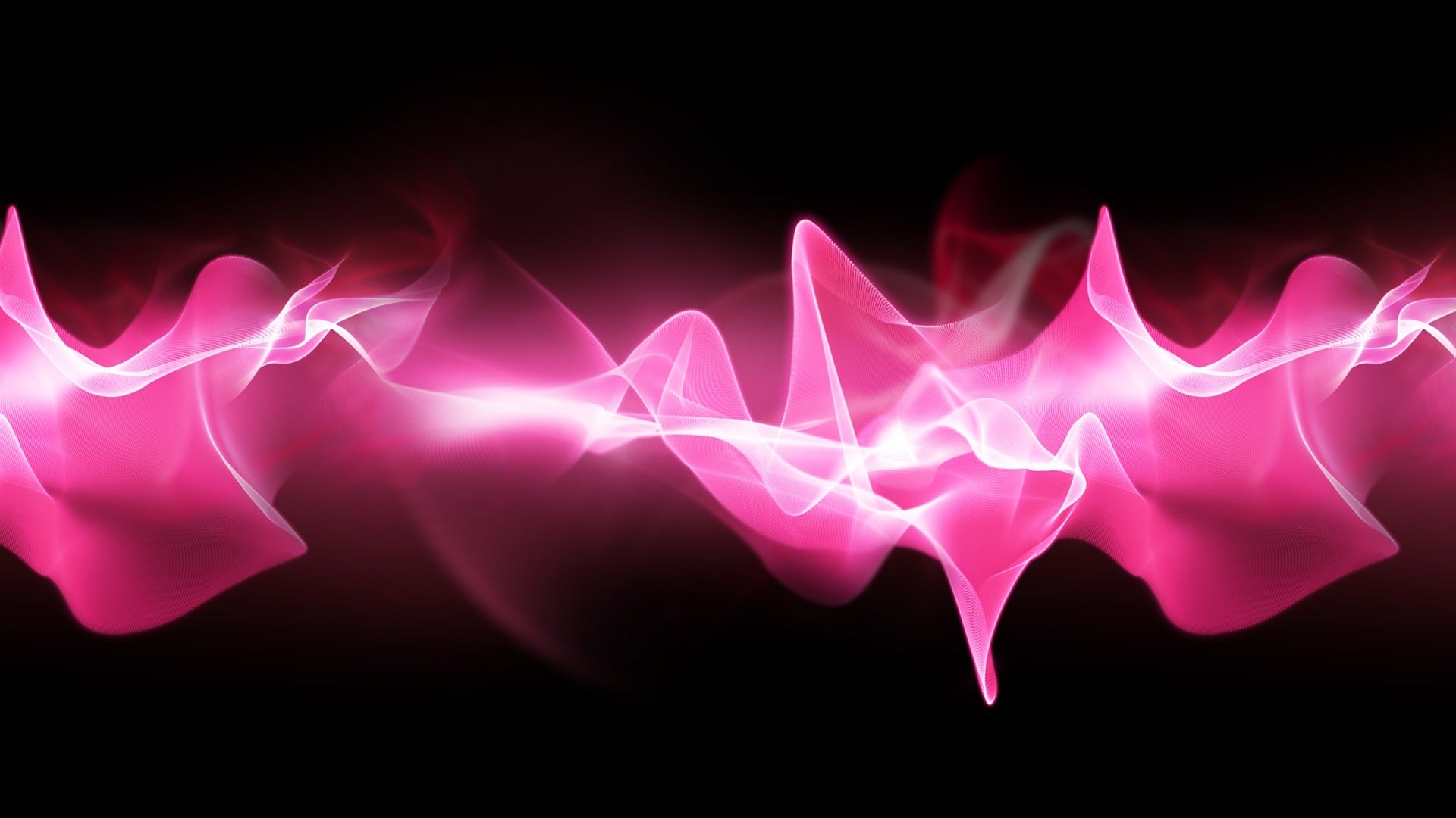 Abstract pink wave flowing on a black background