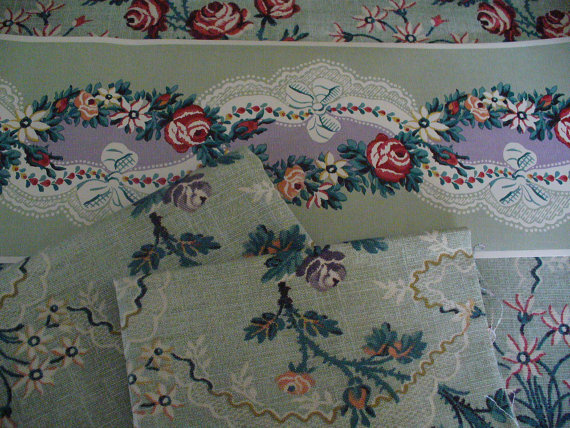 Vintage Collection Of Waverly Fabric And Wallpaper Border Provencial