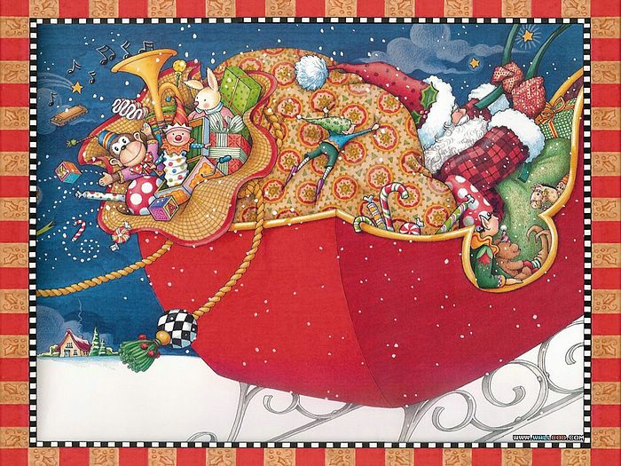 Wallpaper Of The Night Before Christmas Illustration Art