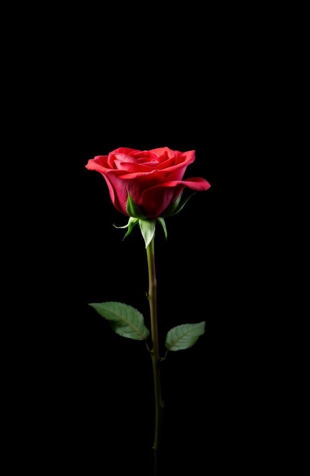 Red Rose Black Background