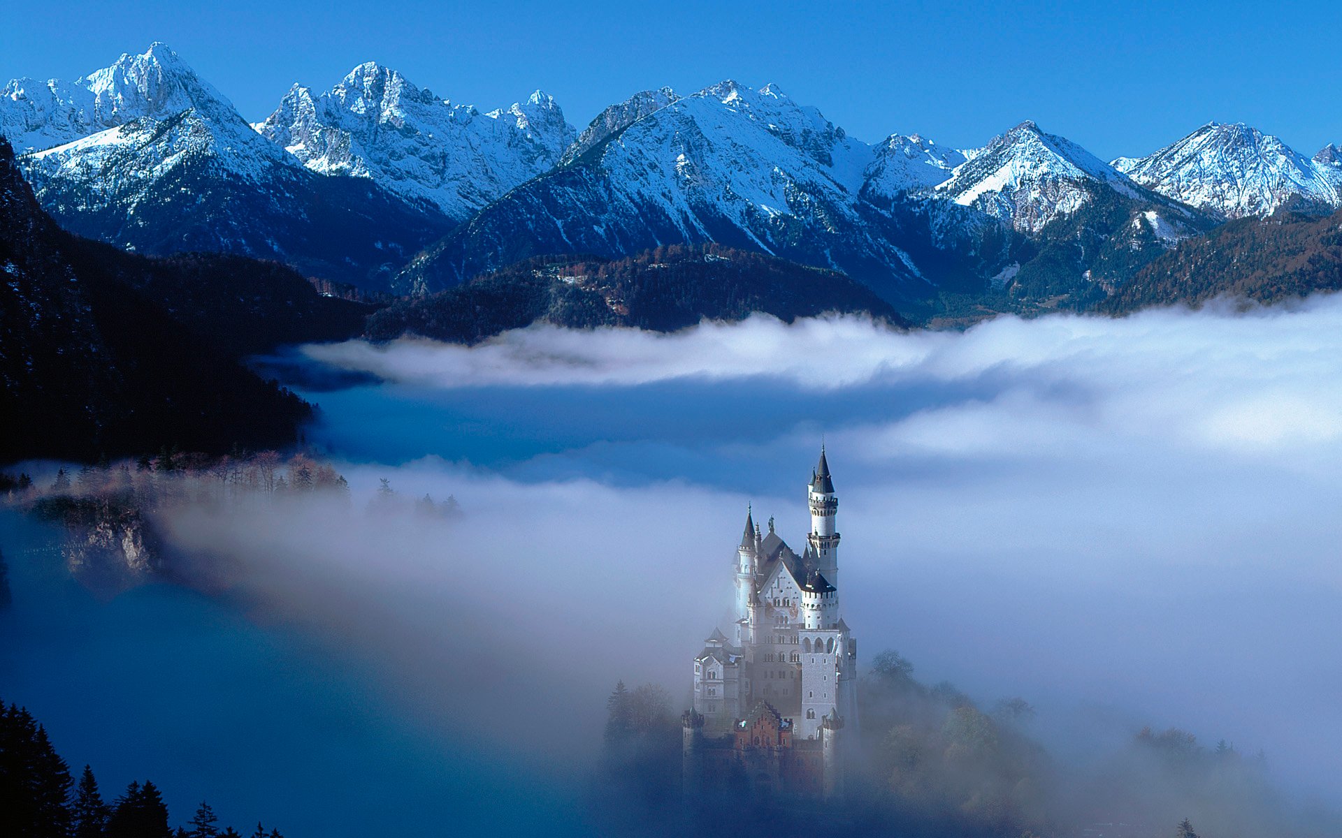 Castle in the Alps wallpapers and images   wallpapers pictures