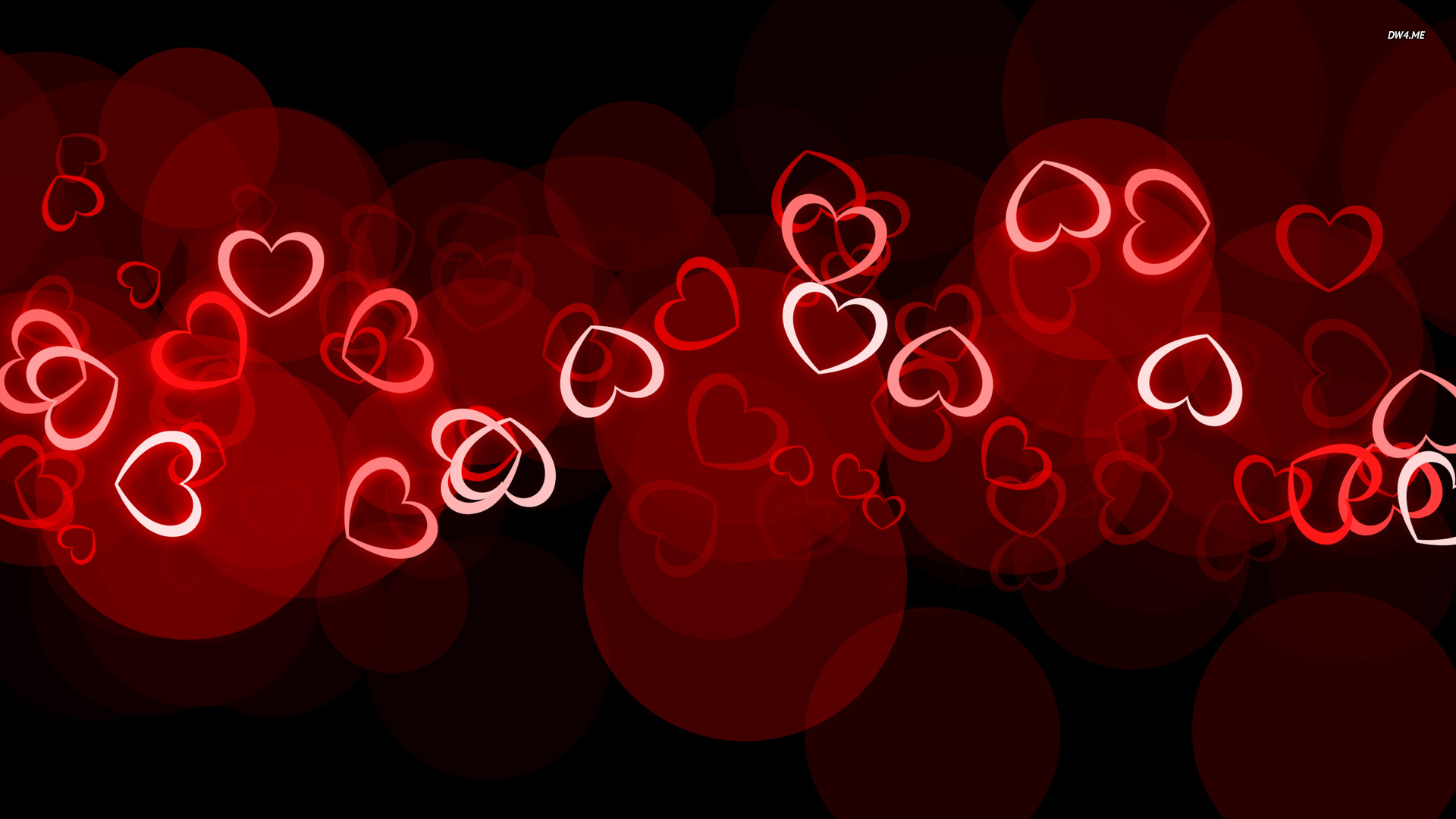 Glowing Hearts Happy Valentines Day HD Desktop Wallpaper