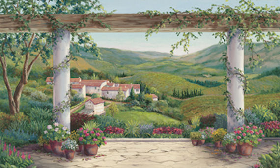 Italian Wall Murals Mural With Tuscan Villa Theme