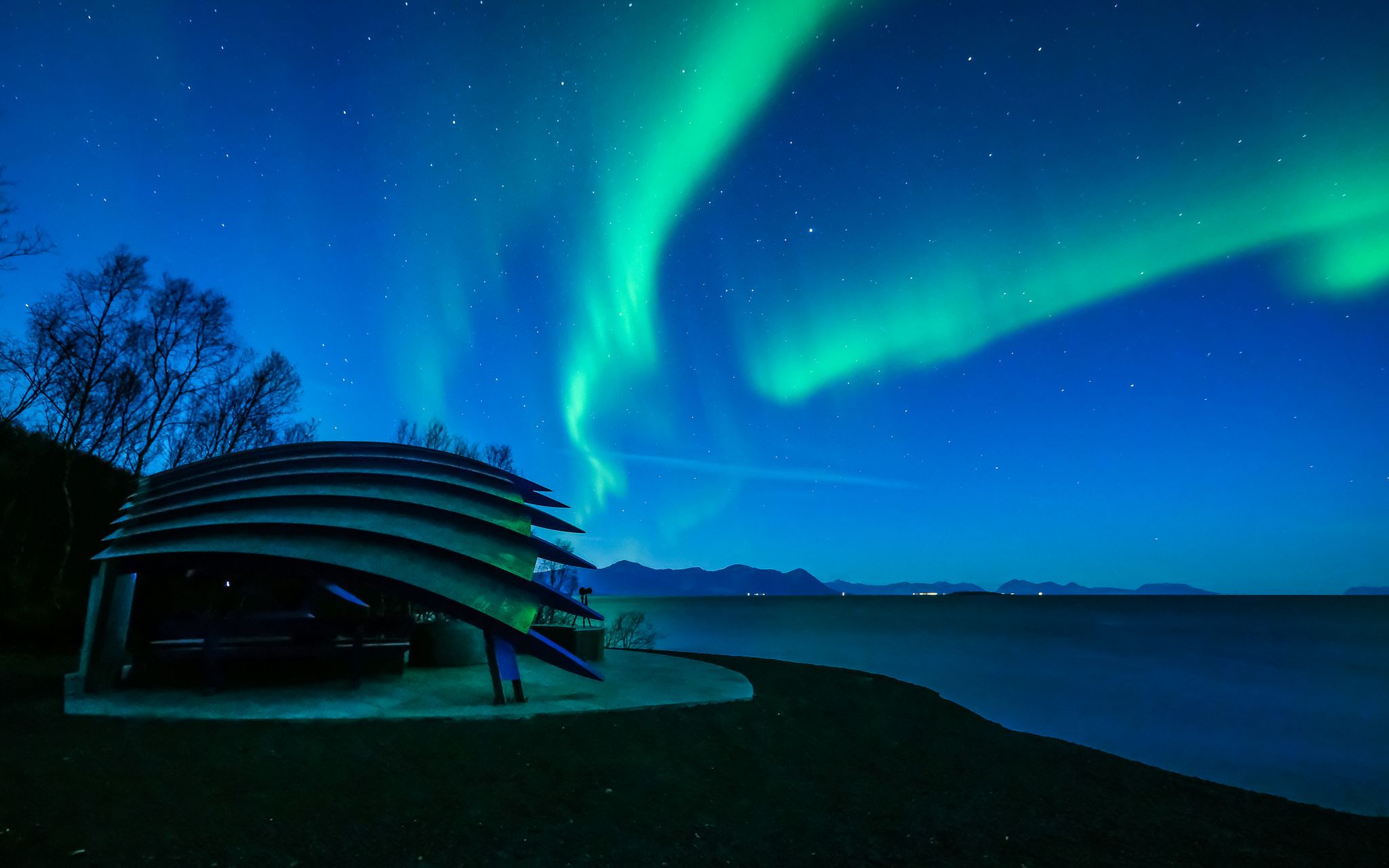 Aurora Illuminates Nupen By Reidar Trekkvold