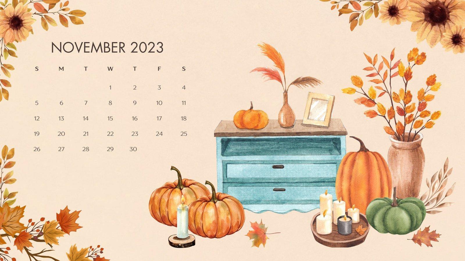 Customizable Autumn Desktop Wallpaper Templates