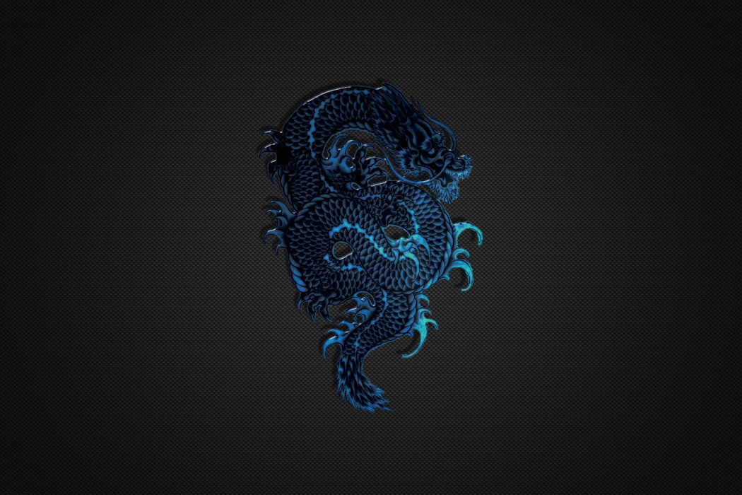 Wallpaper HD 1080p Blue Dragon Logo On Black Wall Best