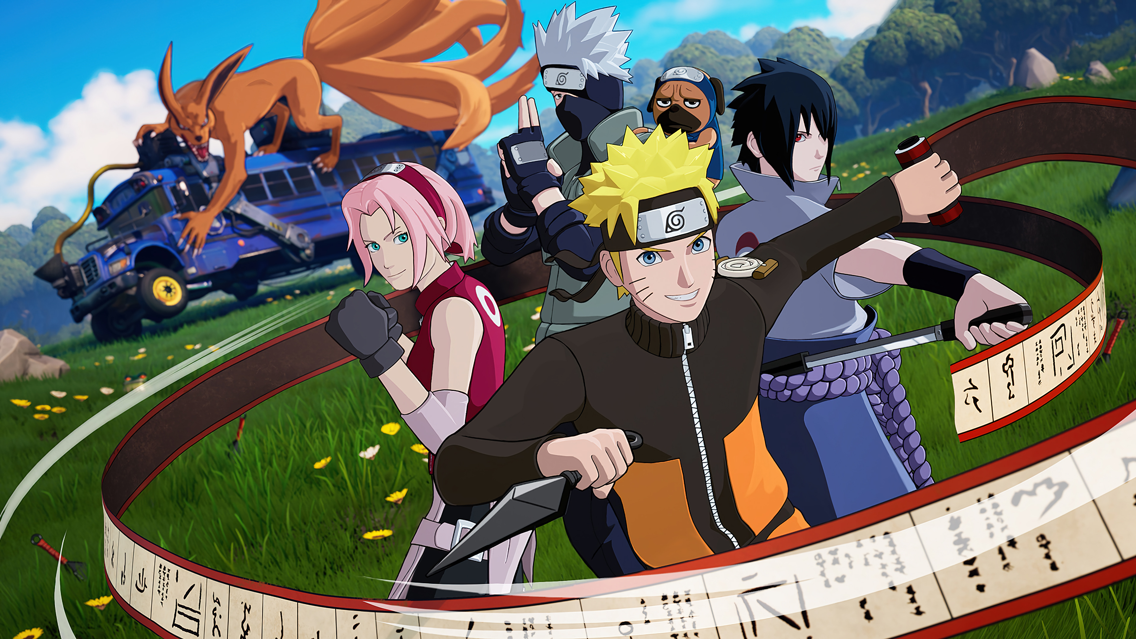 Tải về miễn phí Fortnite Naruto Sasuke Sakura Kakashi Kurama - Fan hâm mộ của Fortnite và Naruto không thể bỏ qua bộ sưu tập ảnh độc đáo này. Mang những nhân vật yêu thích như Naruto, Sasuke, Sakura, Kurama và Kakashi vào thế giới Fortnite và sáng tạo những trận chiến thần kỳ. Tải ngay để khám phá thế giới mới!