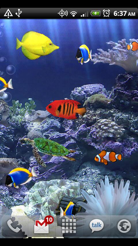 3d Rendered Live Wallpaper Background Of A Fish Tank Double Tap To