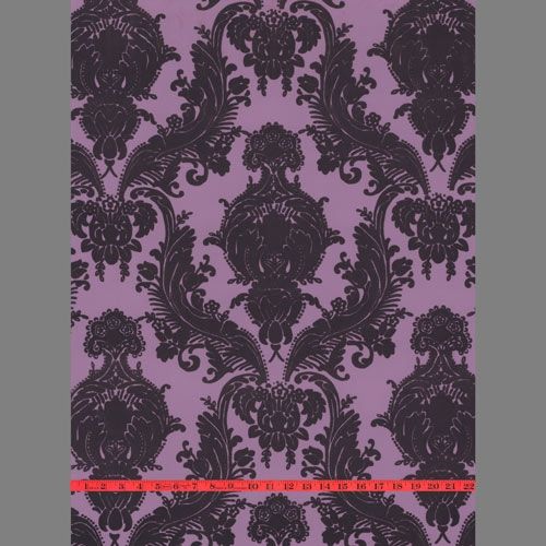 Purple Heirloom Damask Velvet Flock Wallpaper Vcc0417 Newest
