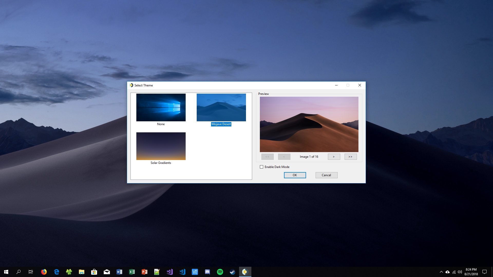 Dynamic wallpaper app that supports multiple themes Windows10