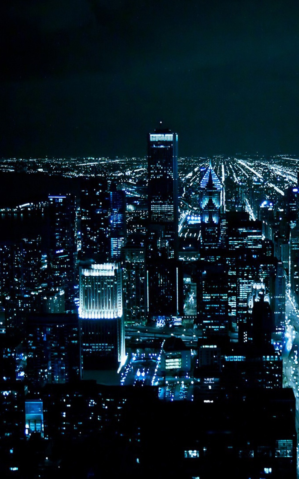 Chicago Skyline Night Android Wallpaper
