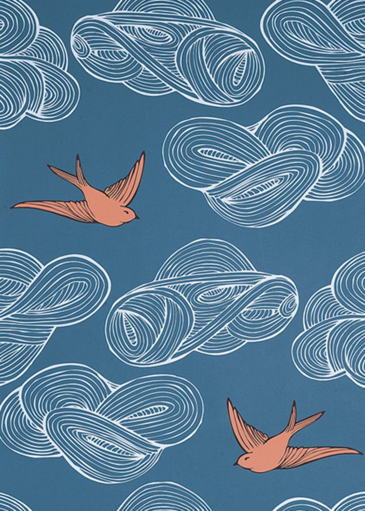 Julia Rothman For Hygge West Daydream In Blue Wallpaper