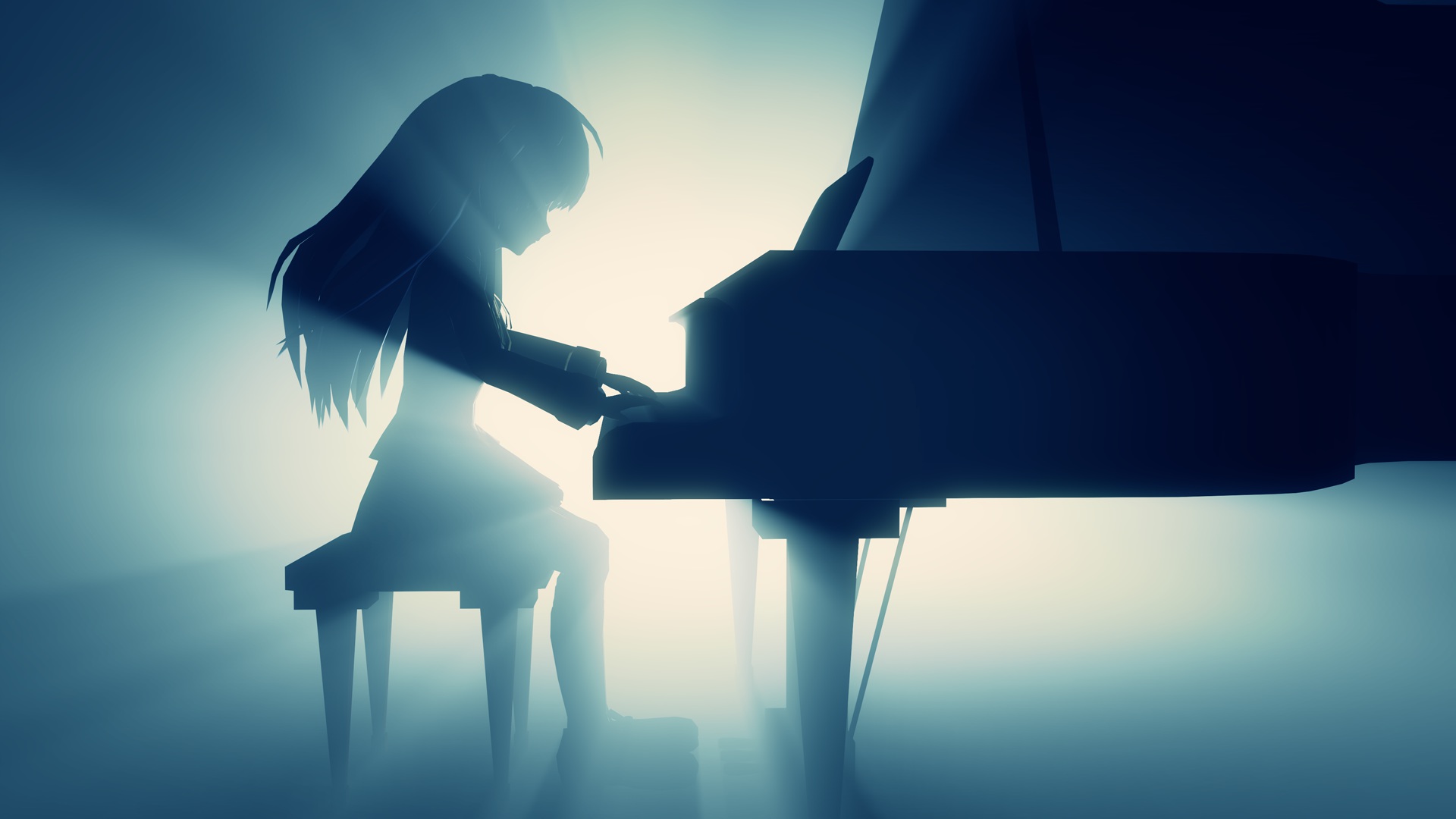 Anime Girl Playing Piano HD Wallpaper Id