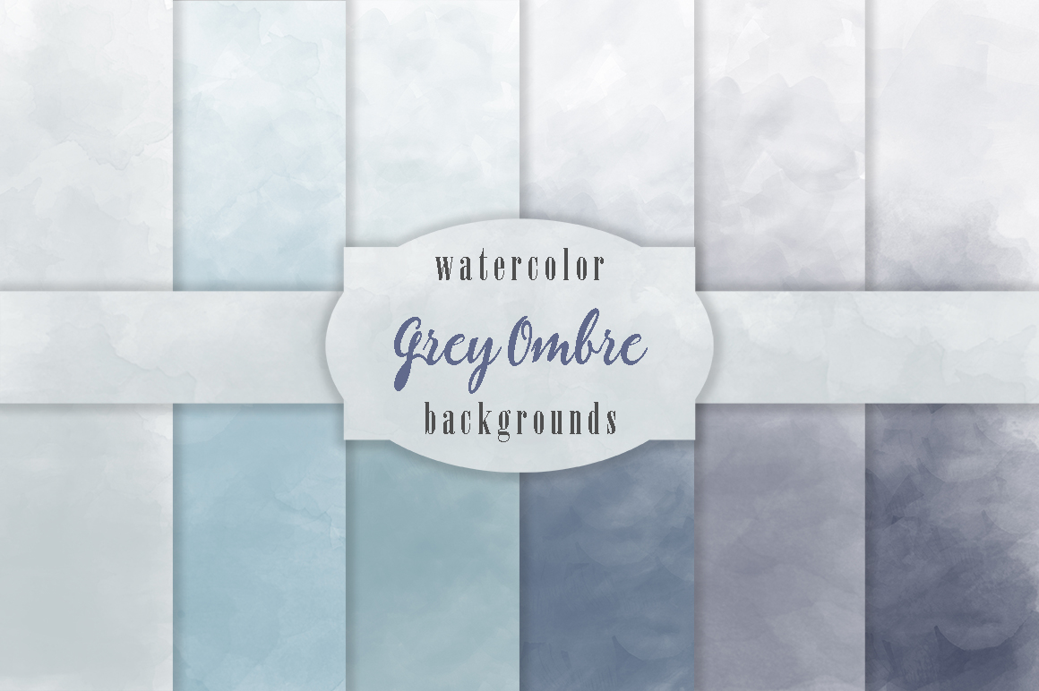 Grey Ombre Watercolor Background Graphics On Creative Market