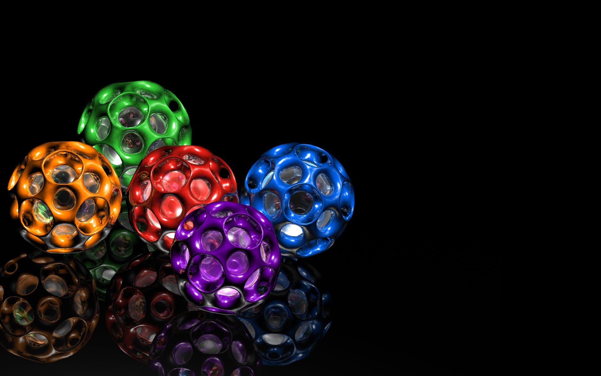 Colorful Shine Ball In Black 3d Wallpaper And Background