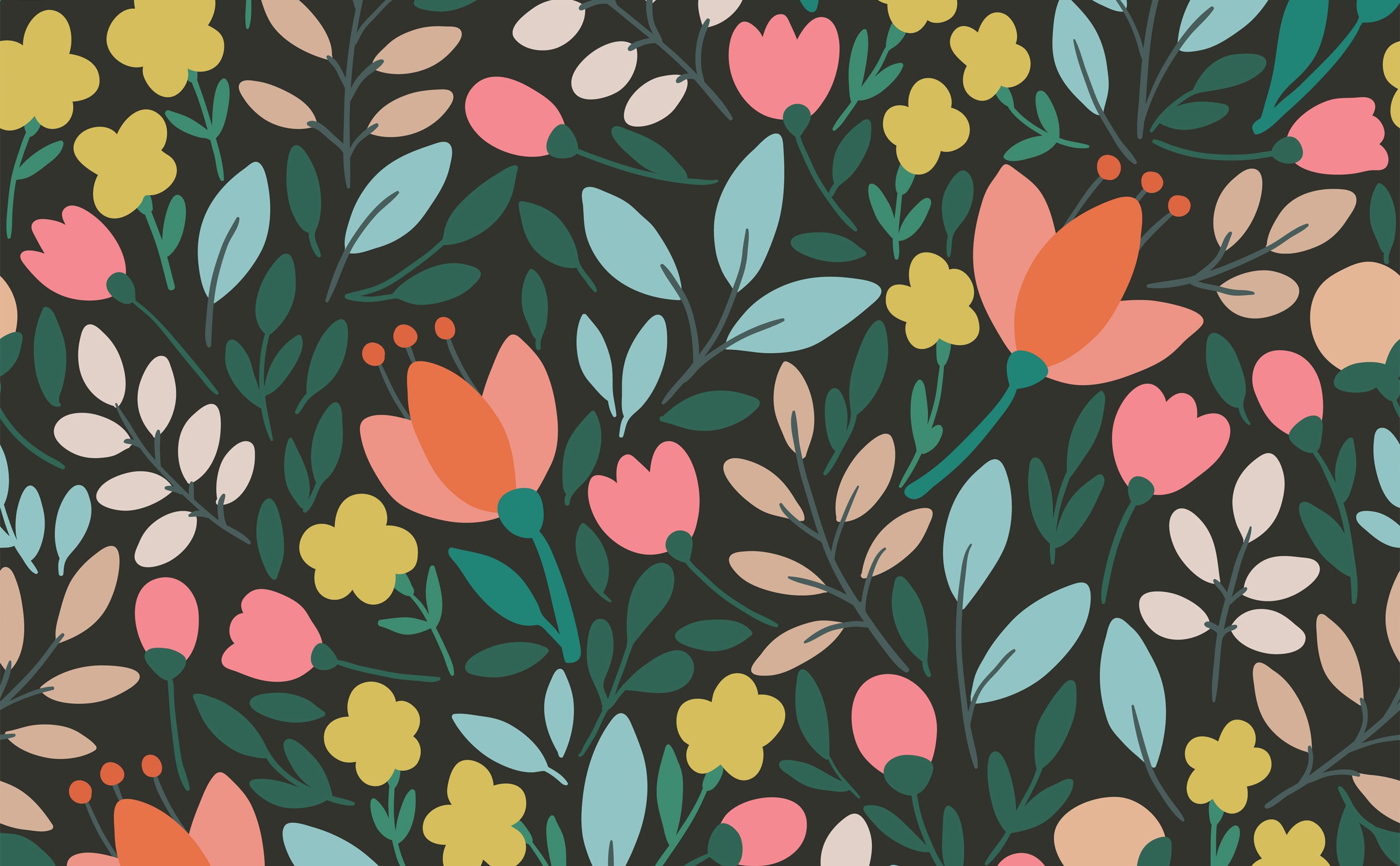 Modern Floral Pattern Wallpaper For Walls Vein